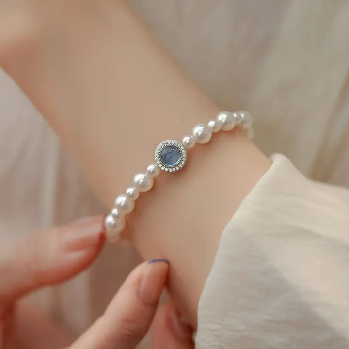 ❤️15k-2 Aquamarine Pearl Set | 925 Sterling Silver