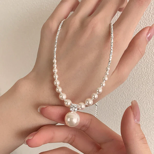 ⏰Limited Discount Time 50% OFF⏰S925 Sterling Silver Japan Top Akoya Pearl Diamond Necklace