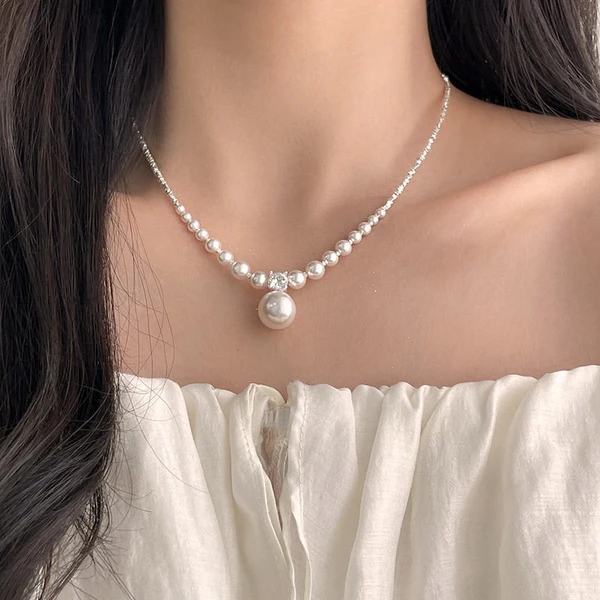 ⏰Limited Discount Time 50% OFF⏰S925 Sterling Silver Japan Top Akoya Pearl Diamond Necklace